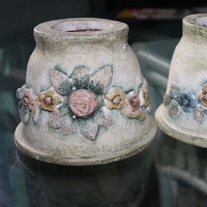 dubois design pottery sculpture flower two piece